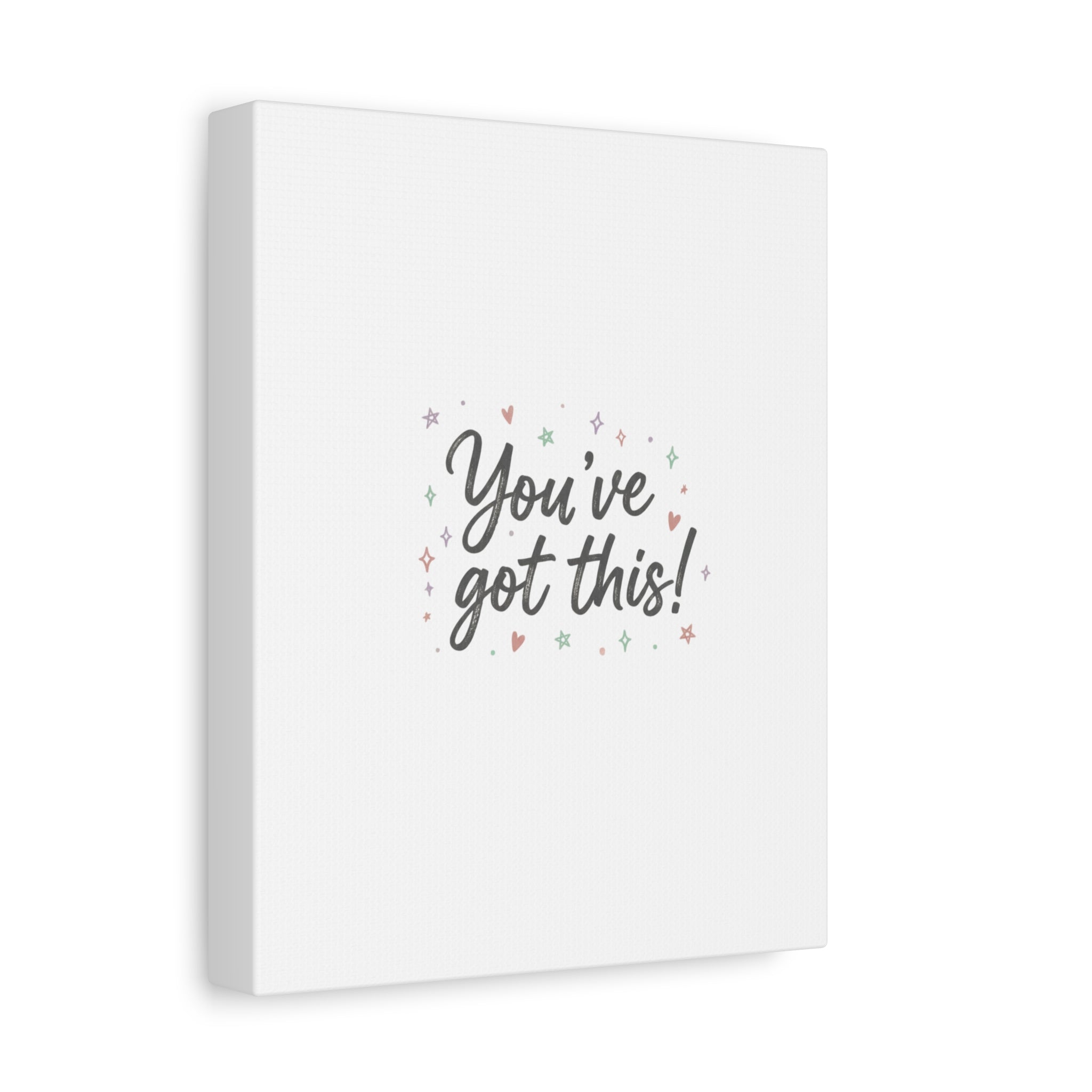You've Got This Canvas, hand lettering messy script, pastel doodle wall art