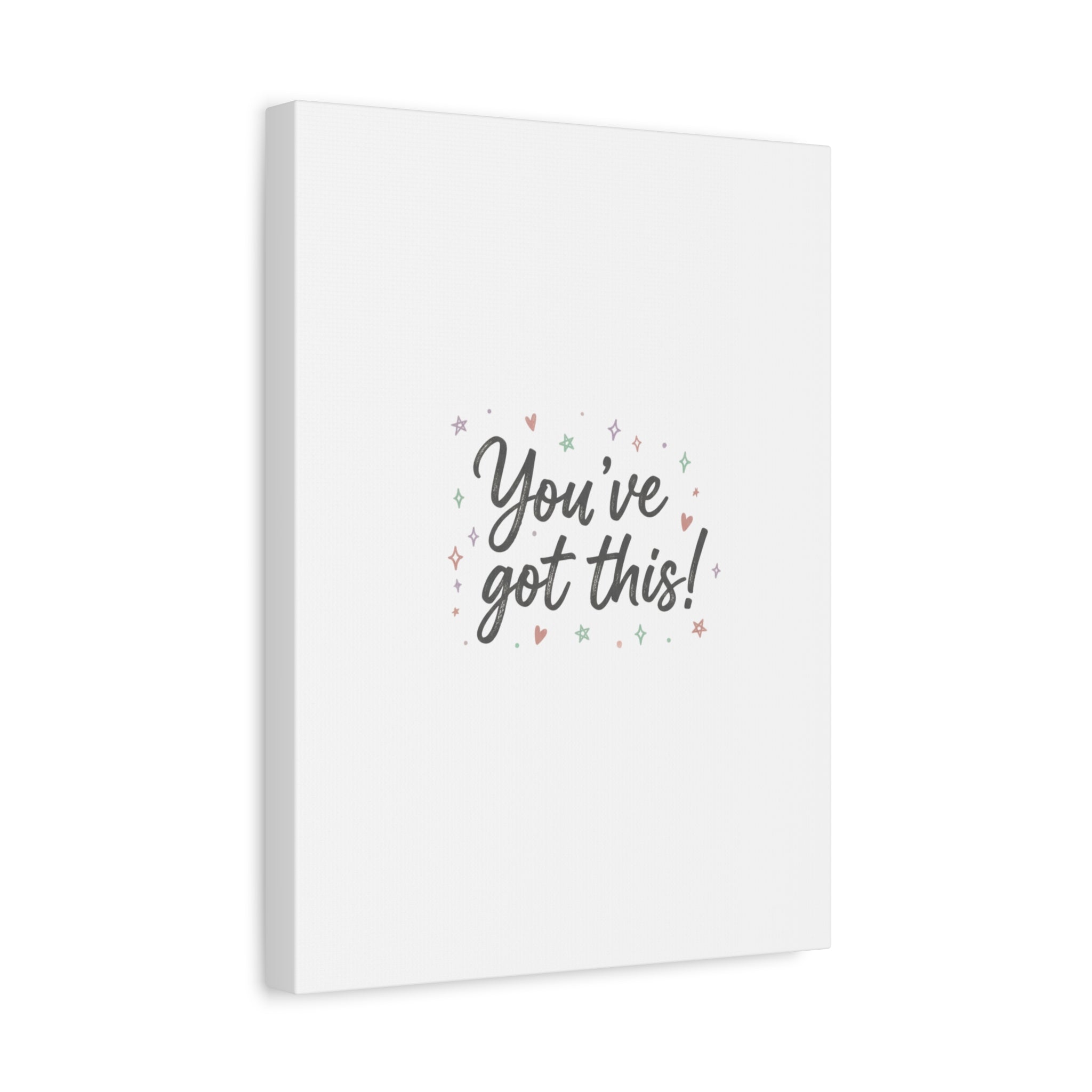 You've Got This Canvas, hand lettering messy script, pastel doodle wall art