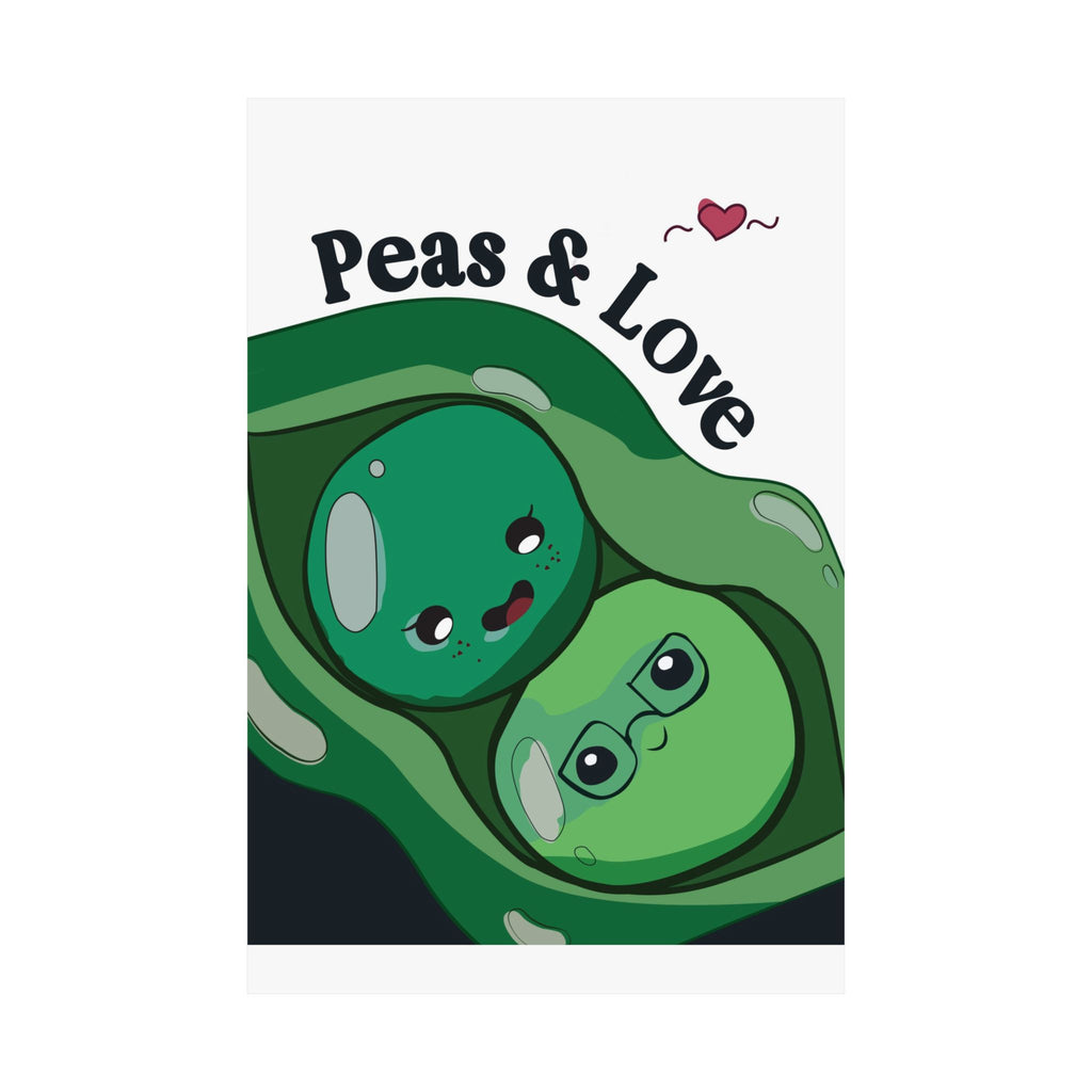 Peas & Love Poster — Cute Peapod Wall Art (Matte Vertical Poster)