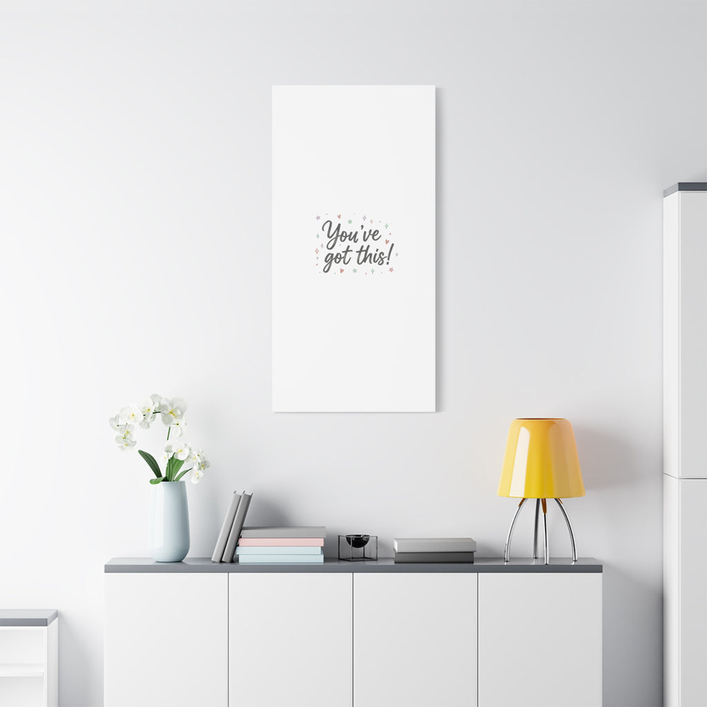 You've Got This Canvas, hand lettering messy script, pastel doodle wall art