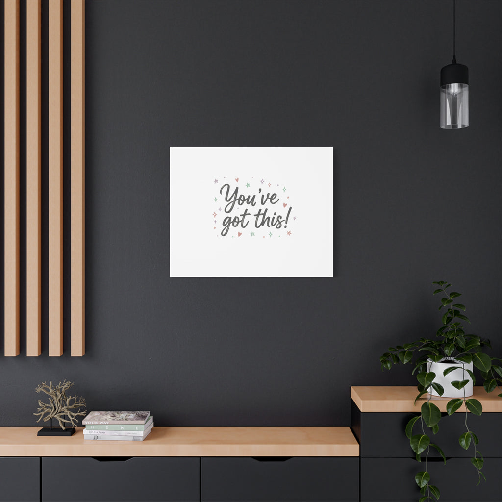 You've Got This Canvas, hand lettering messy script, pastel doodle wall art