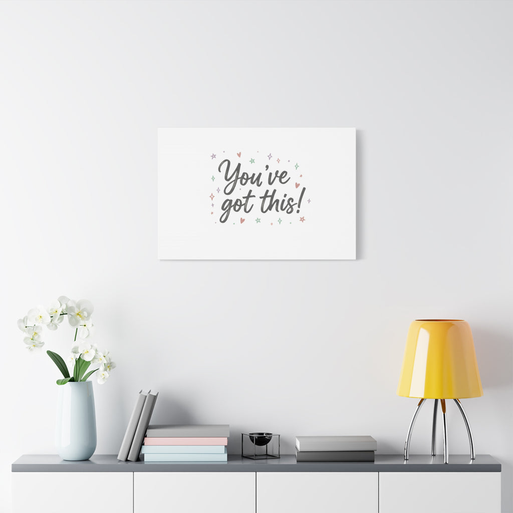 You've Got This Canvas, hand lettering messy script, pastel doodle wall art