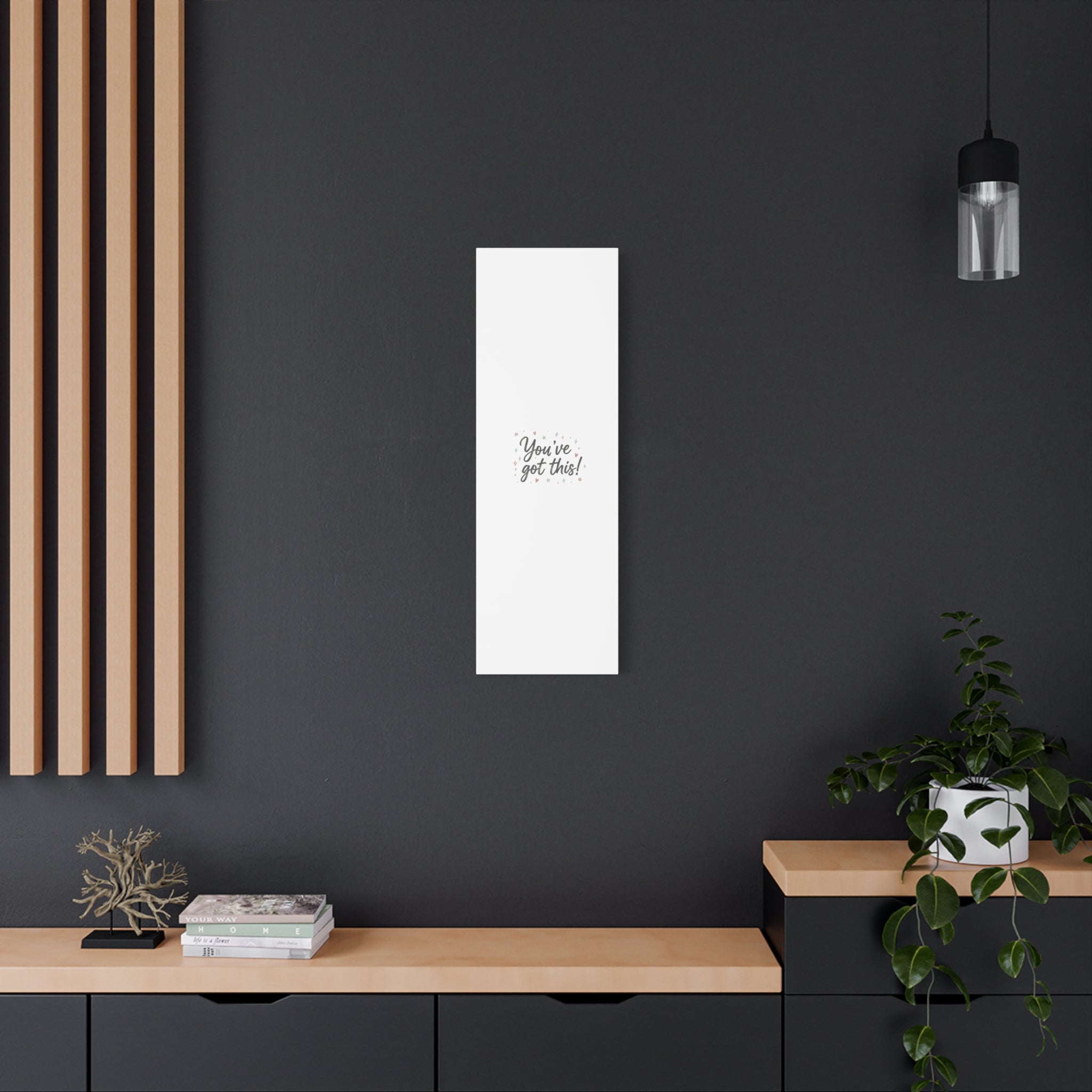 You've Got This Canvas, hand lettering messy script, pastel doodle wall art