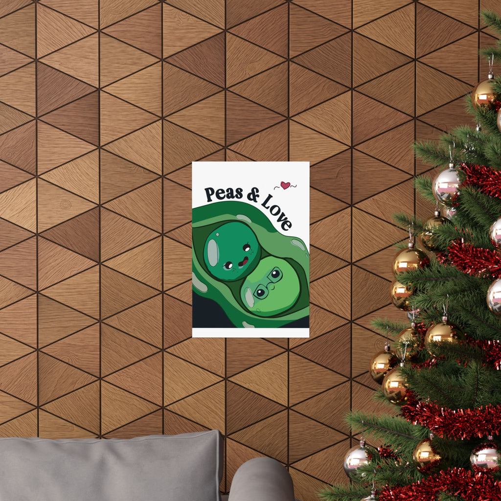 Peas & Love Poster — Cute Peapod Wall Art (Matte Vertical Poster)