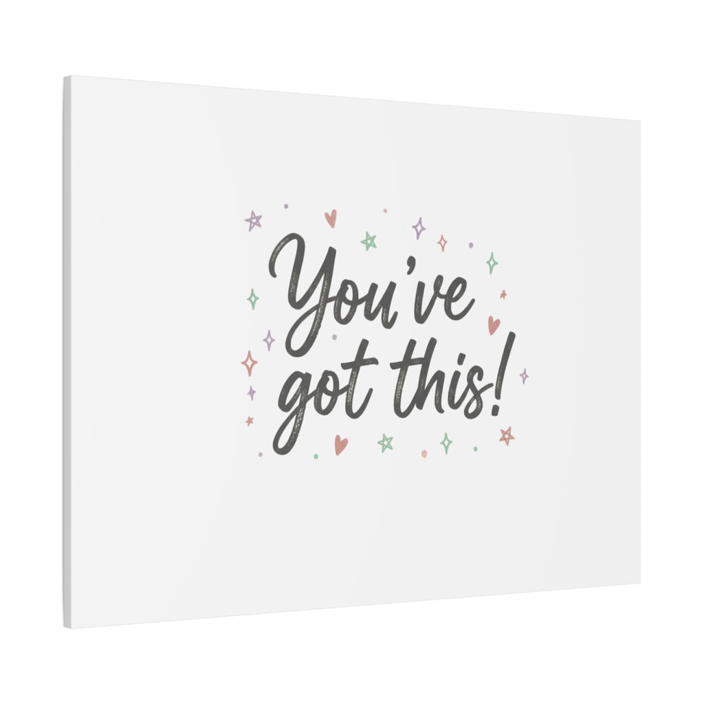 You've Got This Canvas, hand lettering messy script, pastel doodle wall art