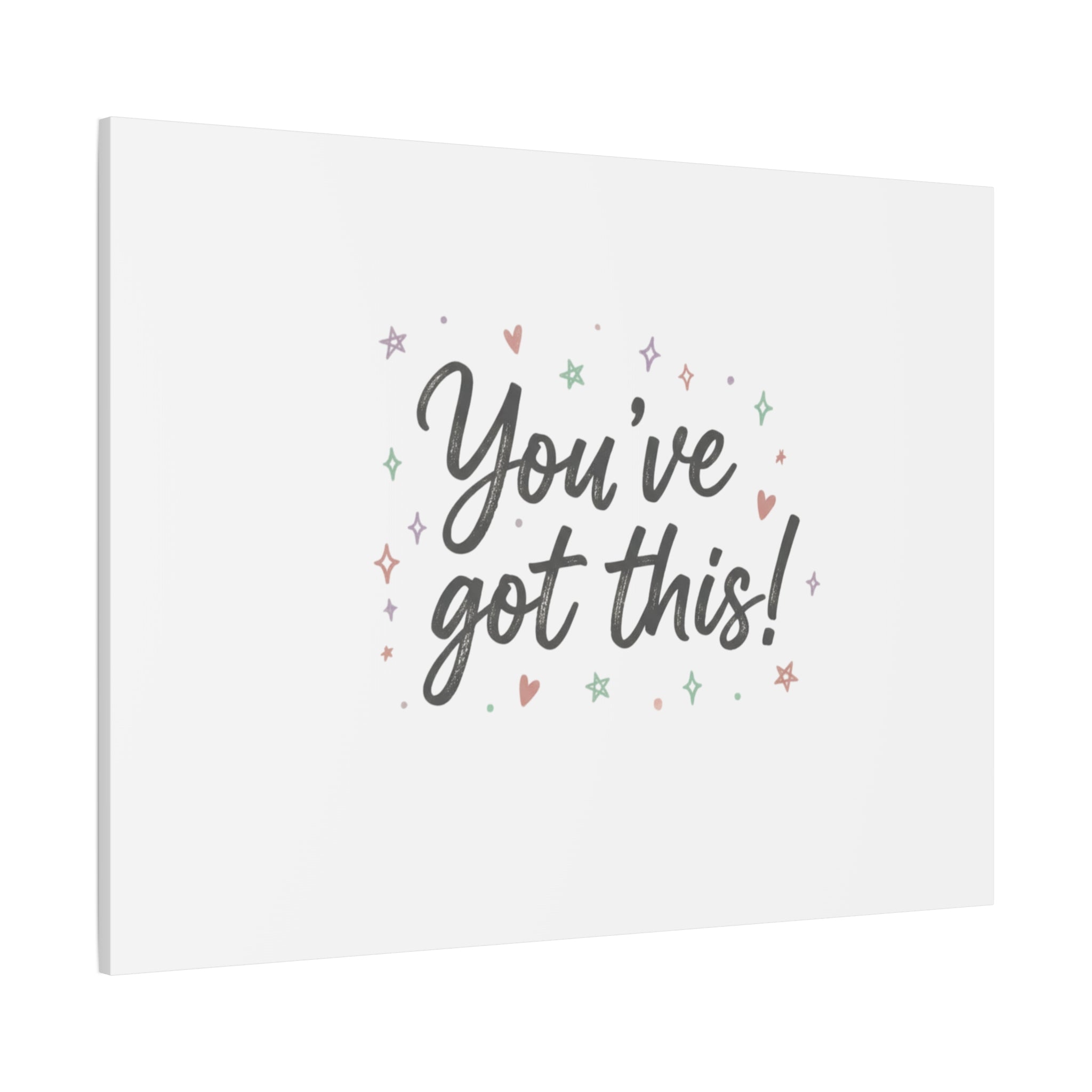 You've Got This Canvas, hand lettering messy script, pastel doodle wall art